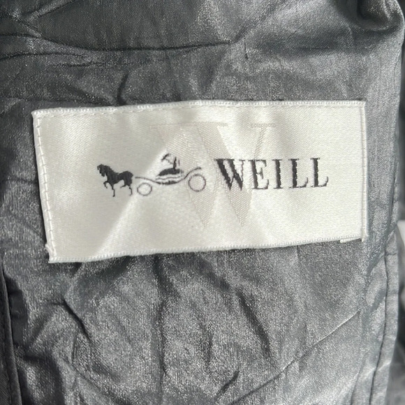 Vintage Weill Black Leather Look Trench Coat Size M - Picture 5 of 6